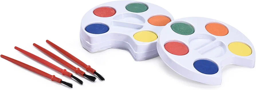 Neliblu Kids Water Color Set - Watercolor Paint Set for Kids - Watercolor Paints, Palette Tray, and Painting Brush for Kids Prizes, Paint Party Favors and Supplies - Set of 24