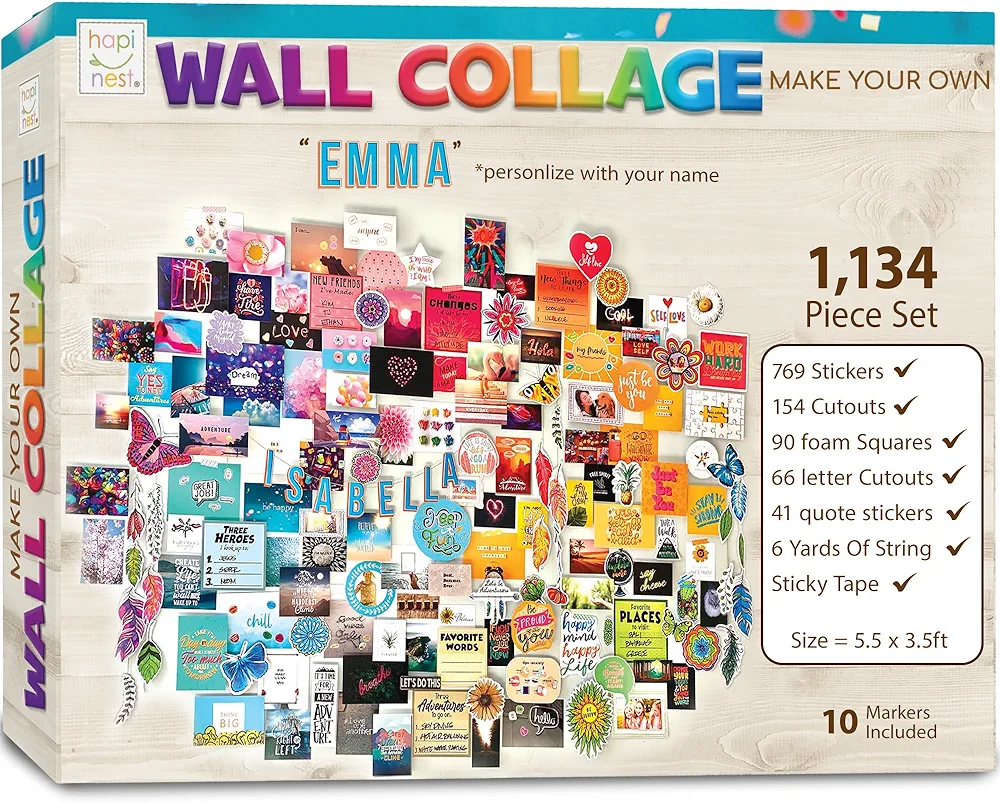 Hapinest DIY Wall Collage Picture Arts and Crafts Kit for Teen Girls Gifts Ages 10 11 12 13 14 Years Old and Up Bedroom Dorm Room Aesthetic Décor