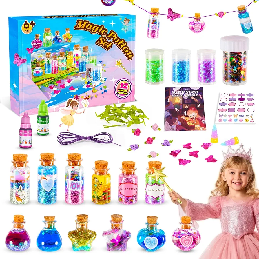 Fairy Potion Kits for Kids, Magic Mix Kit Girl Toys Age 6-7 Years Old, Magic Potion Kit for Girls, Arts & Crafts for Kids Ages 8-12 Art Craft Birthday Gifts for 6 7 8 9 10 Year Old Girls