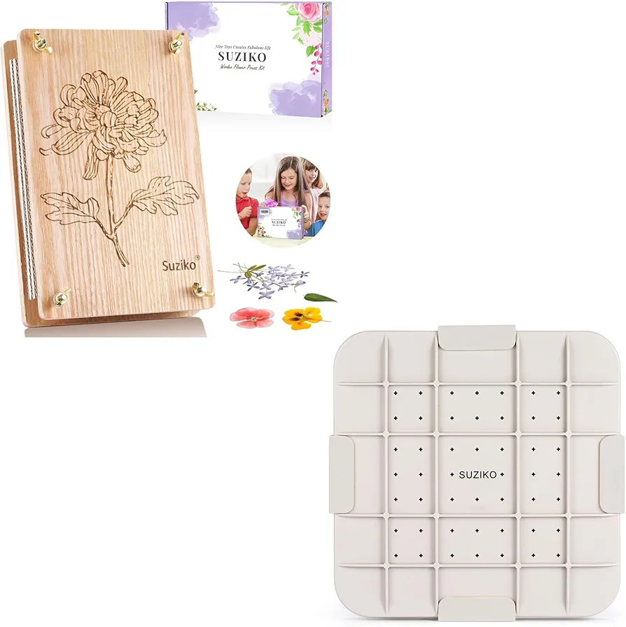 Suziko 2 PacksLarge Flower Press Kit for Adults& Kids Flower &Plant Preservation Kit Arts and Crafts for Adults Leaf Press & Flower Press- Great Gift for Lovers