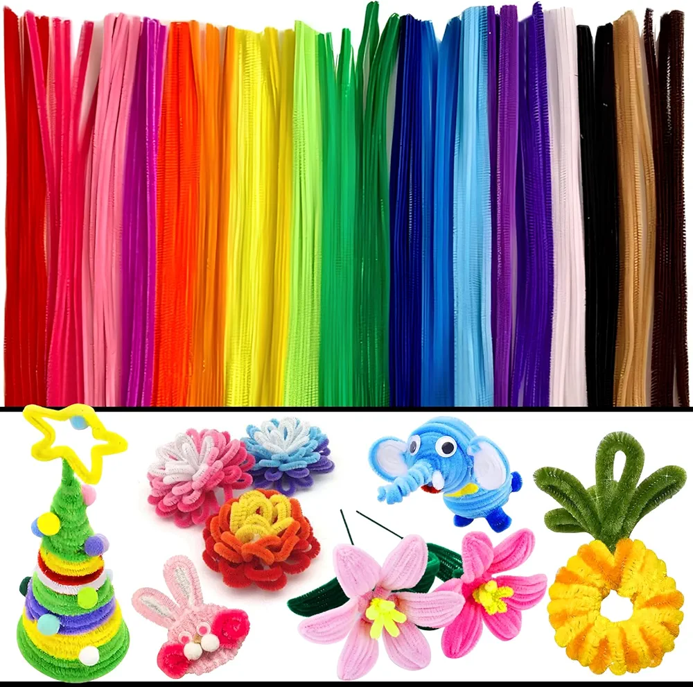 400pcs Pipe Cleaners for Crafts 20 Assorted Color, Pipe Cleaner Chenille Stems, for Pipe Cleaners Craft Supplies DIY Arts & Crafts Christmas Decoration