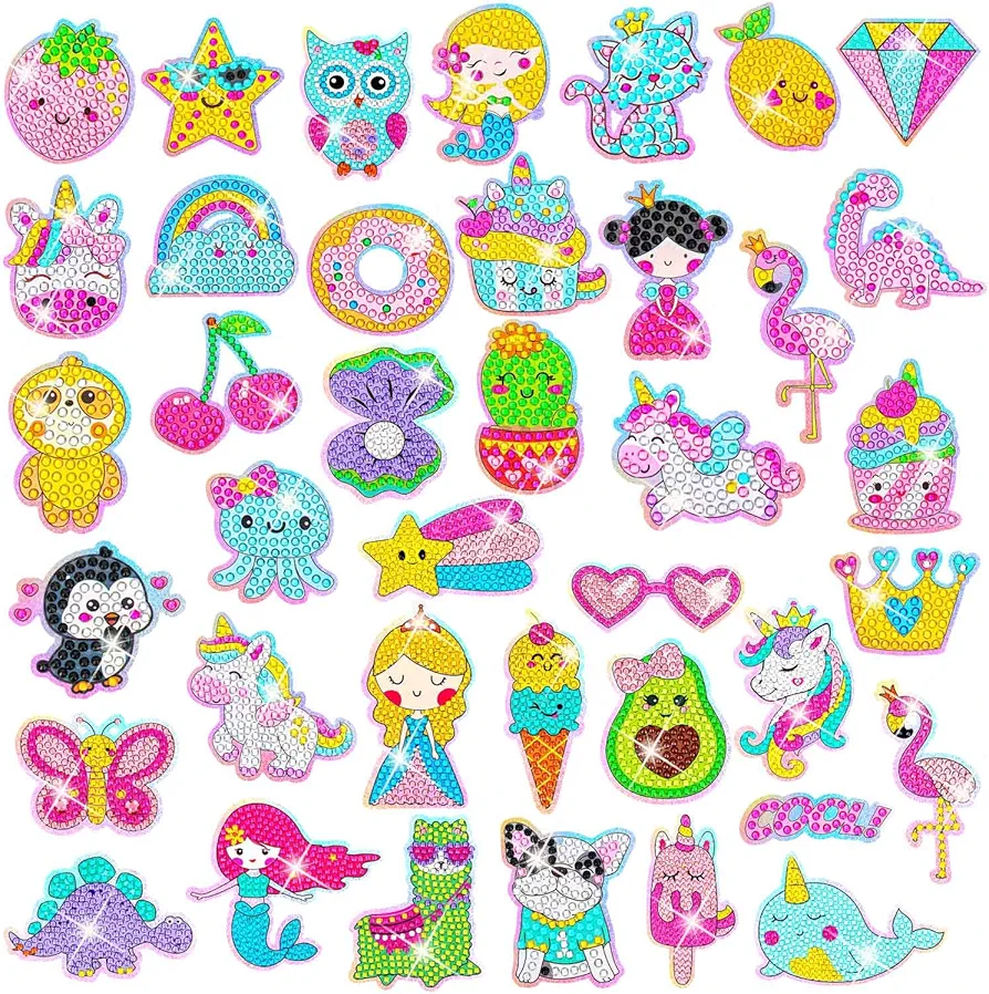 EAPHANT 4000+ 4mm Diamonds Art Kits for Kids 39 Designs Diamond Stickers Arts and Crafts Painting for Kids Ages 4-8 8-12