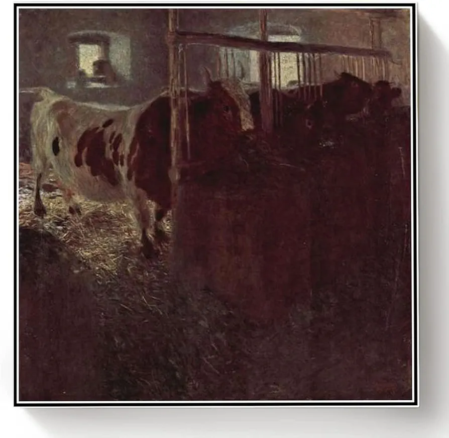 DIY Painting Kits for Adults Cows in The Barn Painting by Gustav Klimt Arts Craft for Home Wall Decor