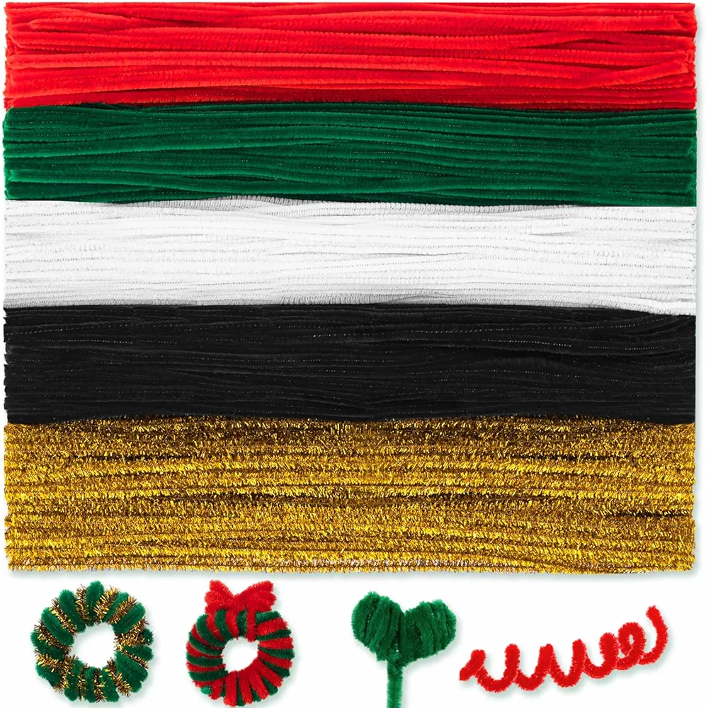 Peryiter 500 Pieces Pipe Cleaners Chenille Stems 12 Inch Craft Supplies Bulk for DIY Art and Craft Projects Creative Gift Wrapping Party Decorations(Cute Color)