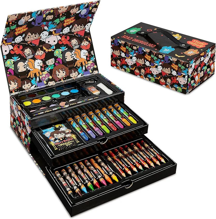 HARRY POTTER Art Set, Colouring Sets for Children, Over 40 Art Supplies for Kids in Travel Case
