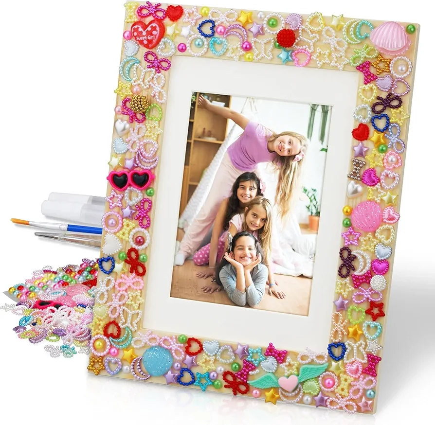 DIY Picture Frame Craft Kit for Kids - Crafts for Girls 8-12, Exclusive Gifts for Girls, Tween Girls Gifts 10-12, Mosaic Kids Arts and Crafts for Girls Ages 6-8