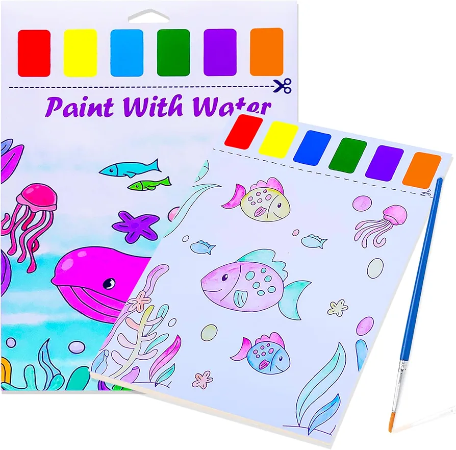 BAOXUE Water Coloring Books for Kids Ages 4-8,Paint with Water Colors Book for Toddlers,Watercolor Painting Paper Gift for Boys Girls 2-4 Years