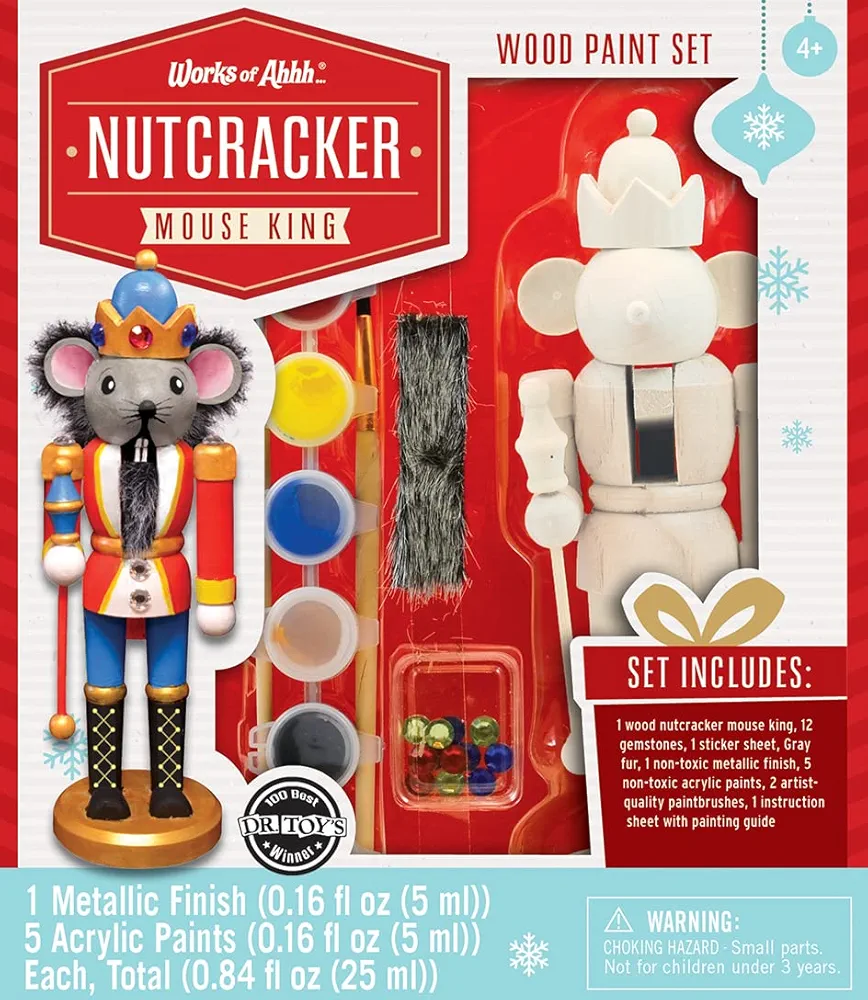 Works of Ahhh... Holiday Craft Set - Nutcracker Mouse King Wood Paint Kit