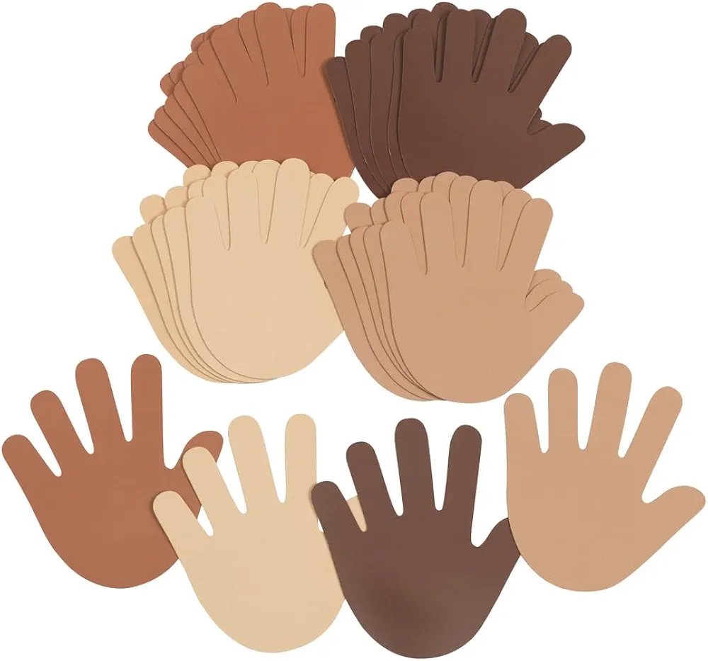 Colorations Colors Like Me Hand Shapes – Set of 24 - People Cutout, Skin Tone & Color, Multicultural Paper, Classroom Decorations, Arts & Crafts