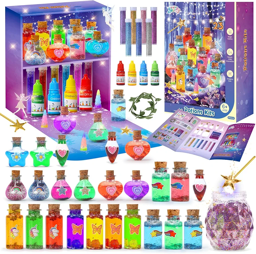 Skirfy Fairy Aqua Potion Kits for Girls with 23 Potion Bottles, Halloween Magic Kit Mix Potion DIY Decorations Garden Art Craft Kits Birthday Gifts,Girl Toys for Ages 8-13