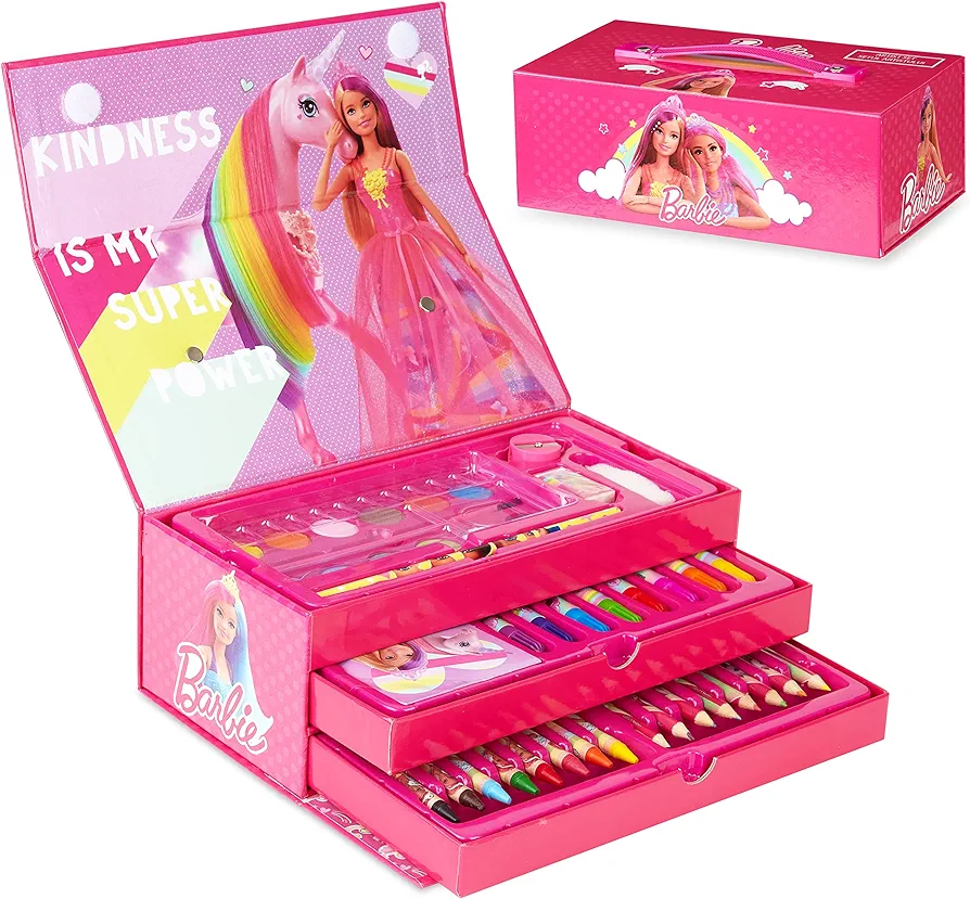 Barbie Art Set, Arts and Crafts for Kids, Colouring Sets for Children, Gifts for Girls
