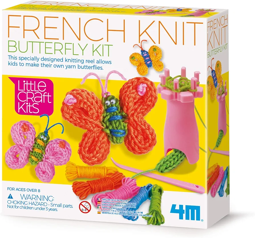 4M 404765 Little Craft Spool Knit Butterflies Kit, Multi Colour