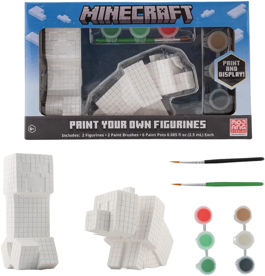 Innovative Designs Minecraft Paint Your Own Figurines Arts and Crafts Set for Boys Girls