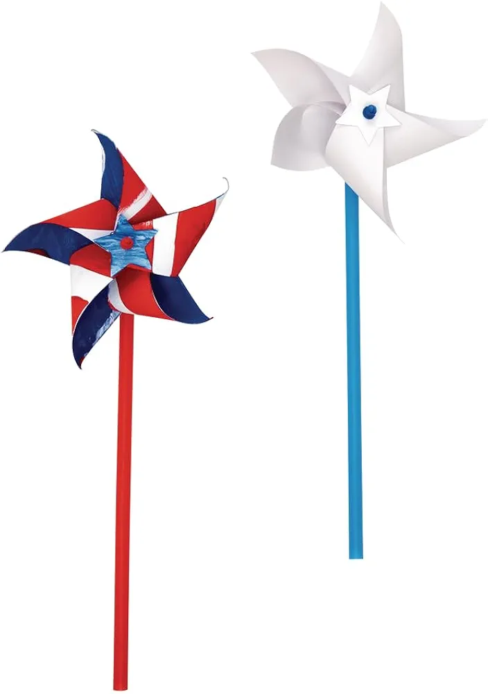 Colorations DIY Pinwheel for Kids, Kit for 24, Paper Craft, Arts & Crafts, Wind, STEM, STEAM, Garden, Play, Party, Spinner, Toy, Latex-Free