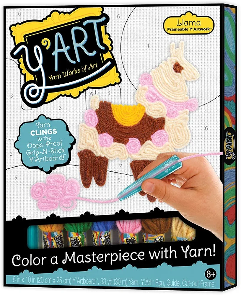 Y'Art Llama — Yarn Works of Art — Mess-Free Artistic Craft Activity — Ages 8+