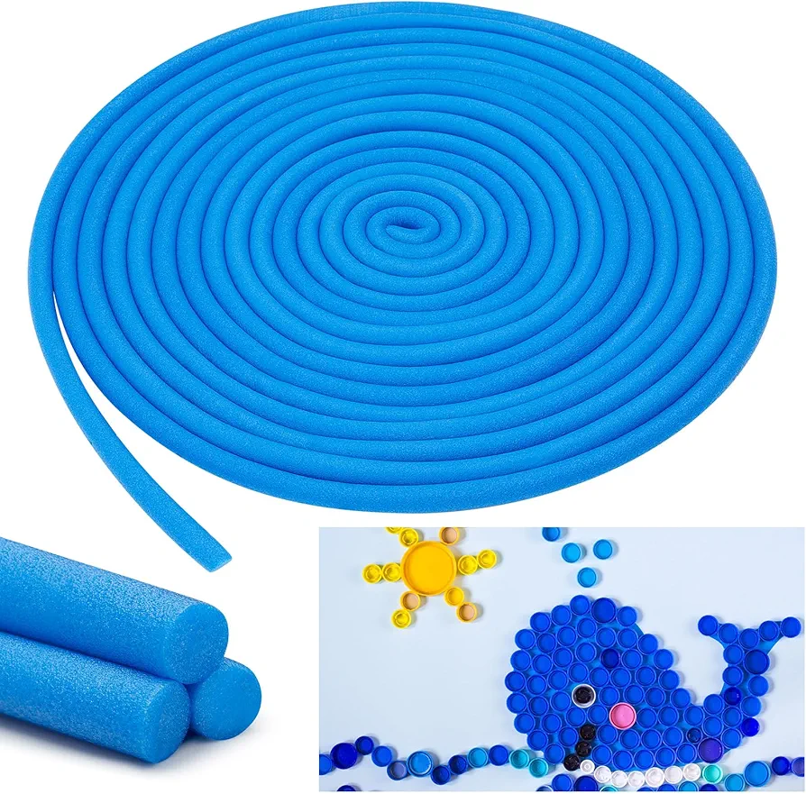 Frienda Noodle Rope Craft Foam Pool Noodles Foam Tube 5/8 Inch x 40ft Foam Pool Noodle Versatile Foam Rod Foam Rope Cylinder for Modeling, DIY Arts and Crafts Supplies(Blue)