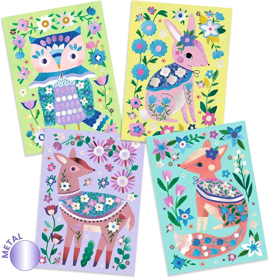DJECO Pretty Wood Foil Pictures Craft Set