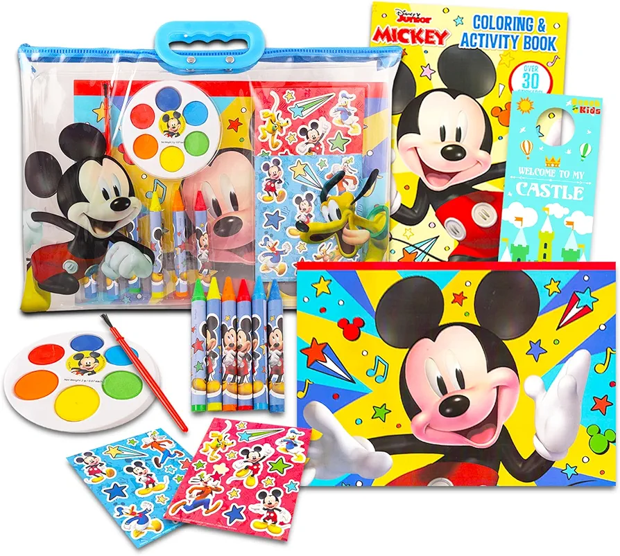 Mickey Mouse Coloring and Activity Kit - Bundle with Mickey Mouse Coloring Book, Stickers, Paint, Activities, and More | Mickey Mouse Art Set for Kids, Boys, Girls