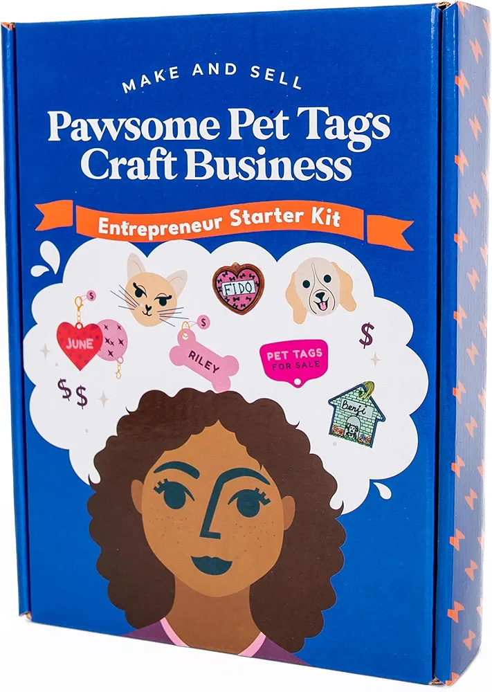 Kids Crafts: Make & Sell Pawsome Pet Tags Craft Business - Entrepreneur Starter Kit, DIY Business in A Box Crafts, Kids Girls Tweens, Ages 7+