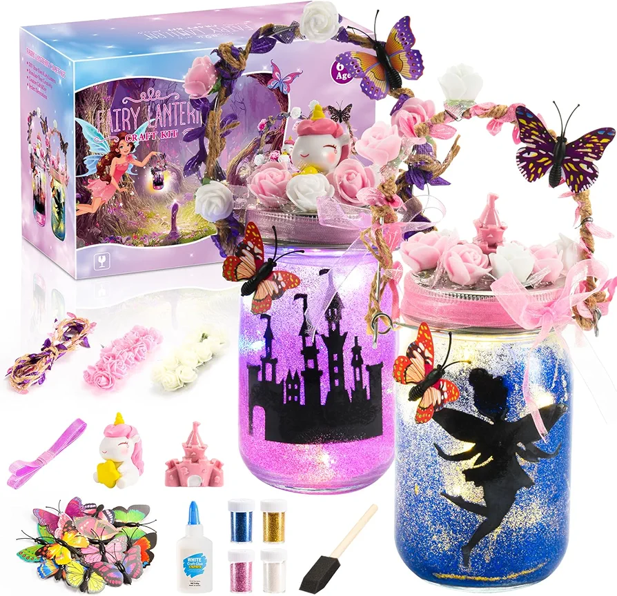 SYOKZEY Make Your Own Fairy Lights, Unicorn Night Light, Gifts for 4-12 Year Olds Girl, Kids Toys Age 4 5 6 7 8 9 10, Arts and Crafts for Kids DIY Crafts,Birthday Gifts, Christmas Stocking Stuffers