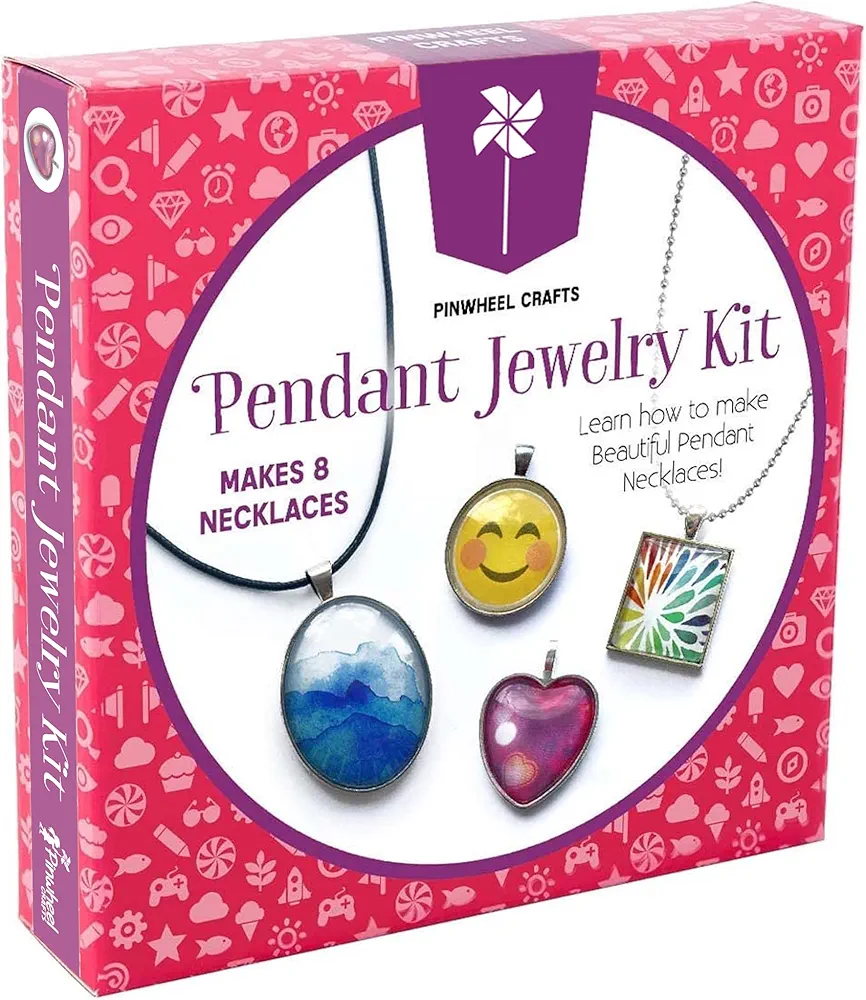 Pendant Necklace Making Kit for Girls and Teens - Jewelry Making Supplies DIY Arts and Crafts for Kids to Create Personalized Jewelry, Beautiful Gifts Jewelry Making Kit for Girls 8-12