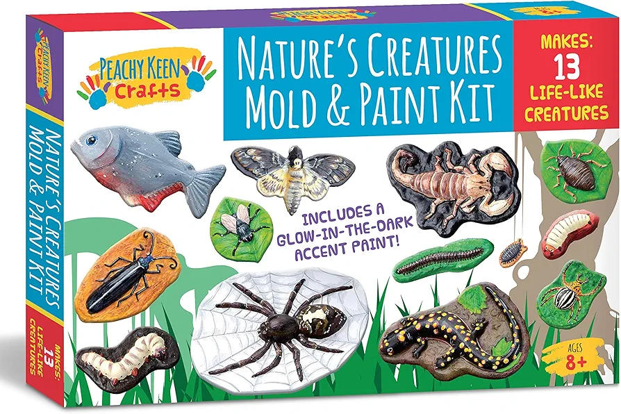 Mould and Paint Your Own Creepy Crawlers Craft Set - Make Figurines for Kids to Paint That Glow in The Dark