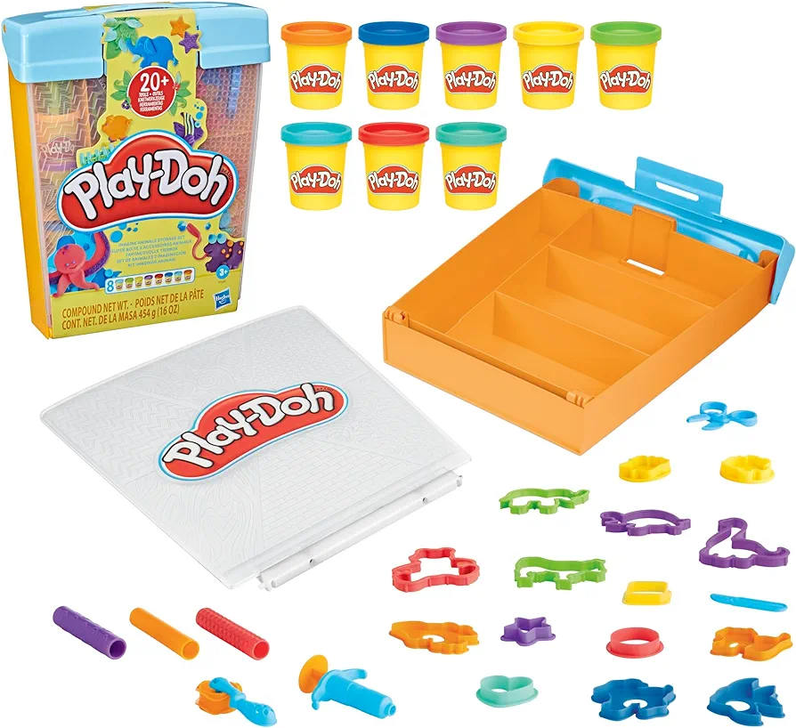 Play-Doh Imagine Animals Storage Set, 22 Accessories, Arts and Craft Activities for Kids 3 Years & Up, Animal Toys