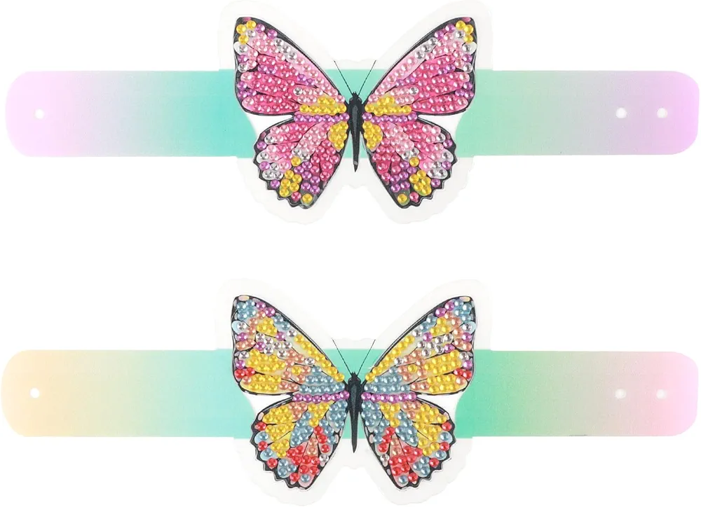 HUBENDMC Diamond Painting Kits for Kids, Butterfly Diamond Art Kits with Full Drill,Easy Cute Wristband Craft Kit for Girl