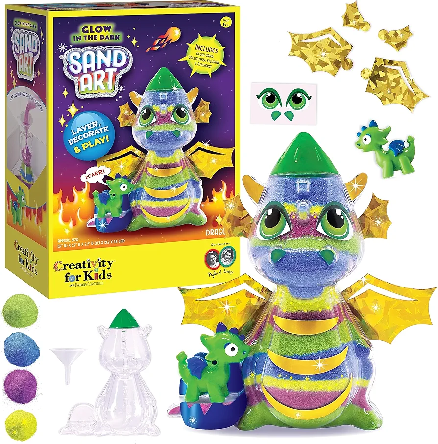 Creativity for Kids Sand Art Kit for Kids: Dragon - Arts and Crafts for Kids Ages 6-8+, Small Gifts for Kids