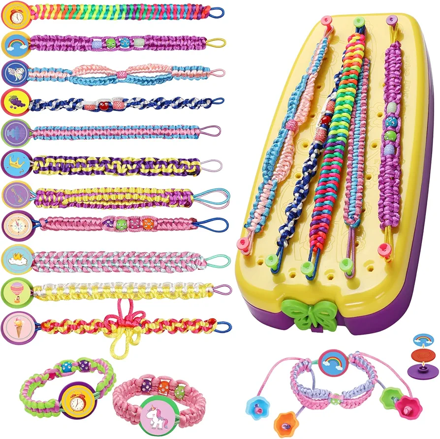 Friendship Bracelet Making Kit for Girls - DIY Arts and Crafts Toys for 6 7 8 9 10 11 12 Years Old, Cool Bracelet String Making Kits for Travel Activity, Best Birthday Gifts for Teen Girls