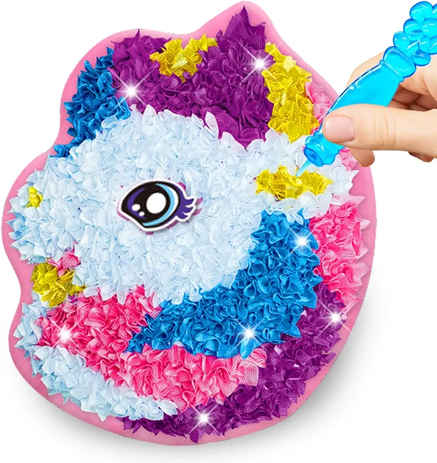 whatstem Plush Craft Unicorn Pillow, DIY Fabric Art Kits for Kids, No Sewing, Make Your Own Unicorn Pillow, Kids Creative Learning Activities, Fun with Bright Colors, Plush Animal Decompression Toys
