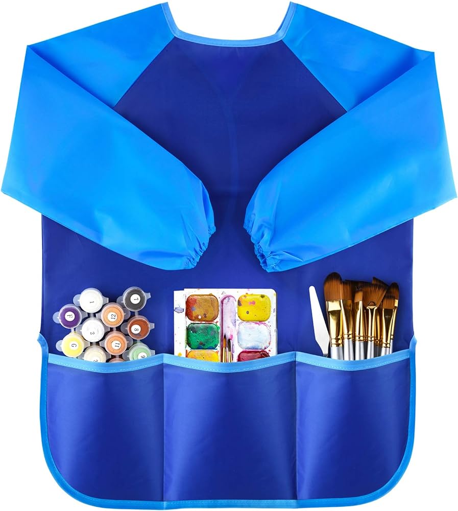 KUUQA Waterproof Children Art Smock Kids Art Aprons, Painting Supplies (Paints and brushes not included)