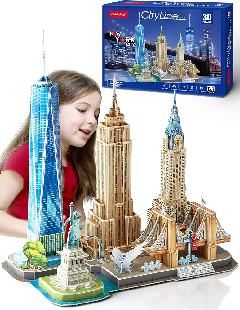 3D Puzzle - Puzzles for Kids Ages 8-10 New York City STEM Projects Arts and Crafts for Kids Ages 8-12 - Toys for Girls 8-10 - 8 Year Old Girl Birthday Gift for Kids 8-12