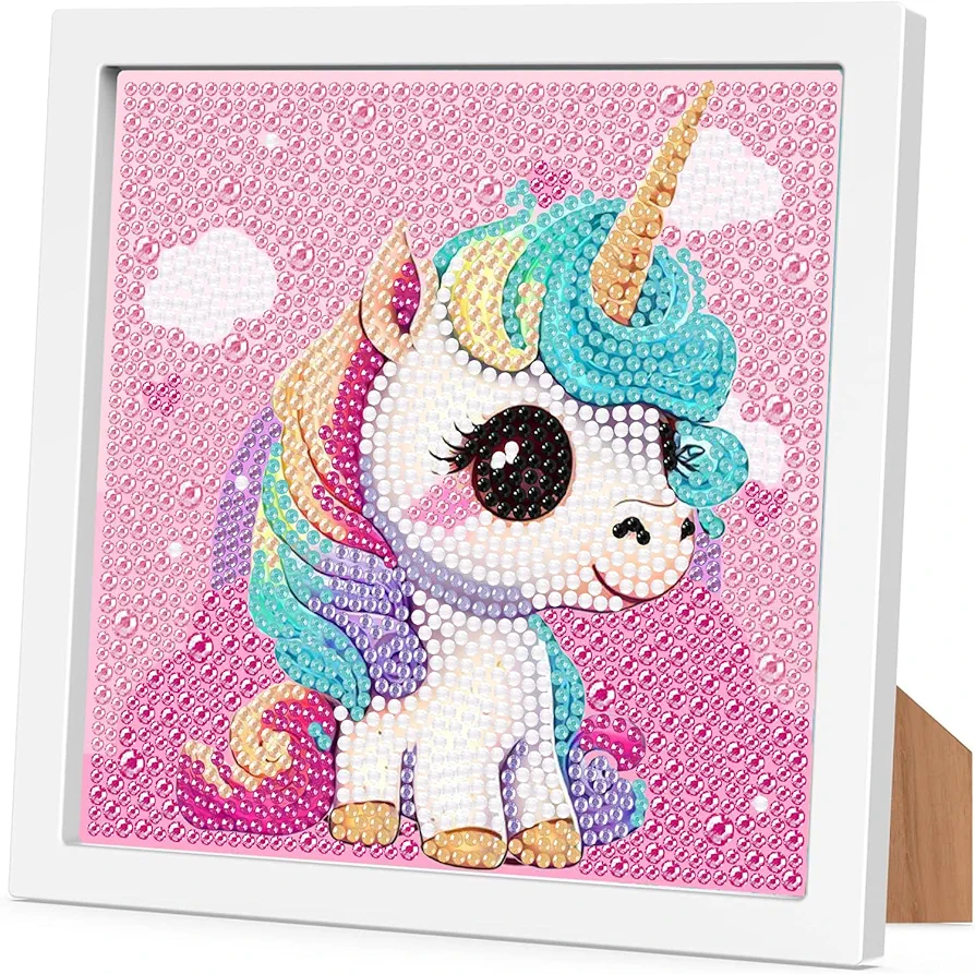 Cartoon Diamond Art Kits for Kids with Frame-Cartoon Diamond Art for Kids Ages 4-8-12 with Frame,Cartoon Diamond Painting Kits for Kids for Gift Home Wall Decoration(7x7inch)