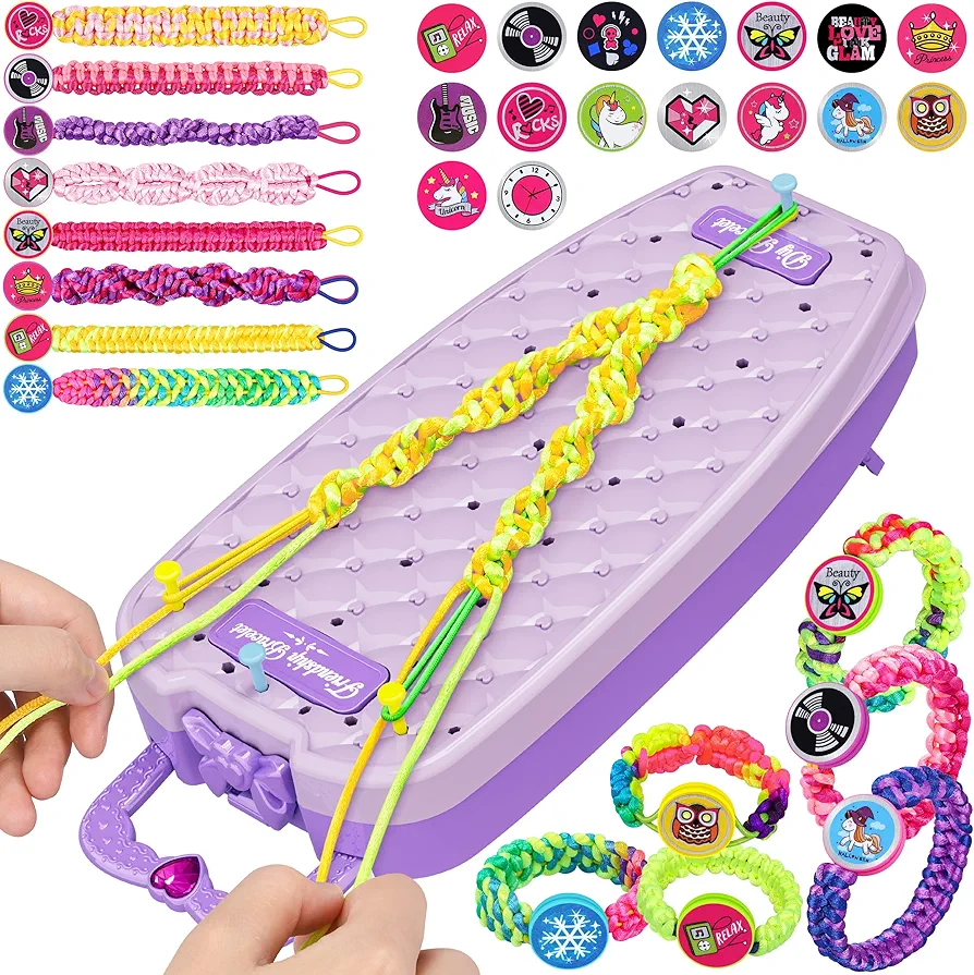 Dpai Friendship Bracelet Making Kit for Girls,DIY Arts and Crafts Toys,Jewelry String Maker Kit,The Best Birthday Gifts Ideas for Girls 6 7 8 9 10 11 12+ Years Old（Double Purple