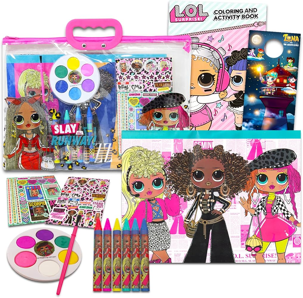LOL Surprise Coloring and Activity Kit - Bundle with LOL Surprise Coloring Book, Stickers, Paint, Activities, and More | LOL Doll Art Set for Kids, Girls