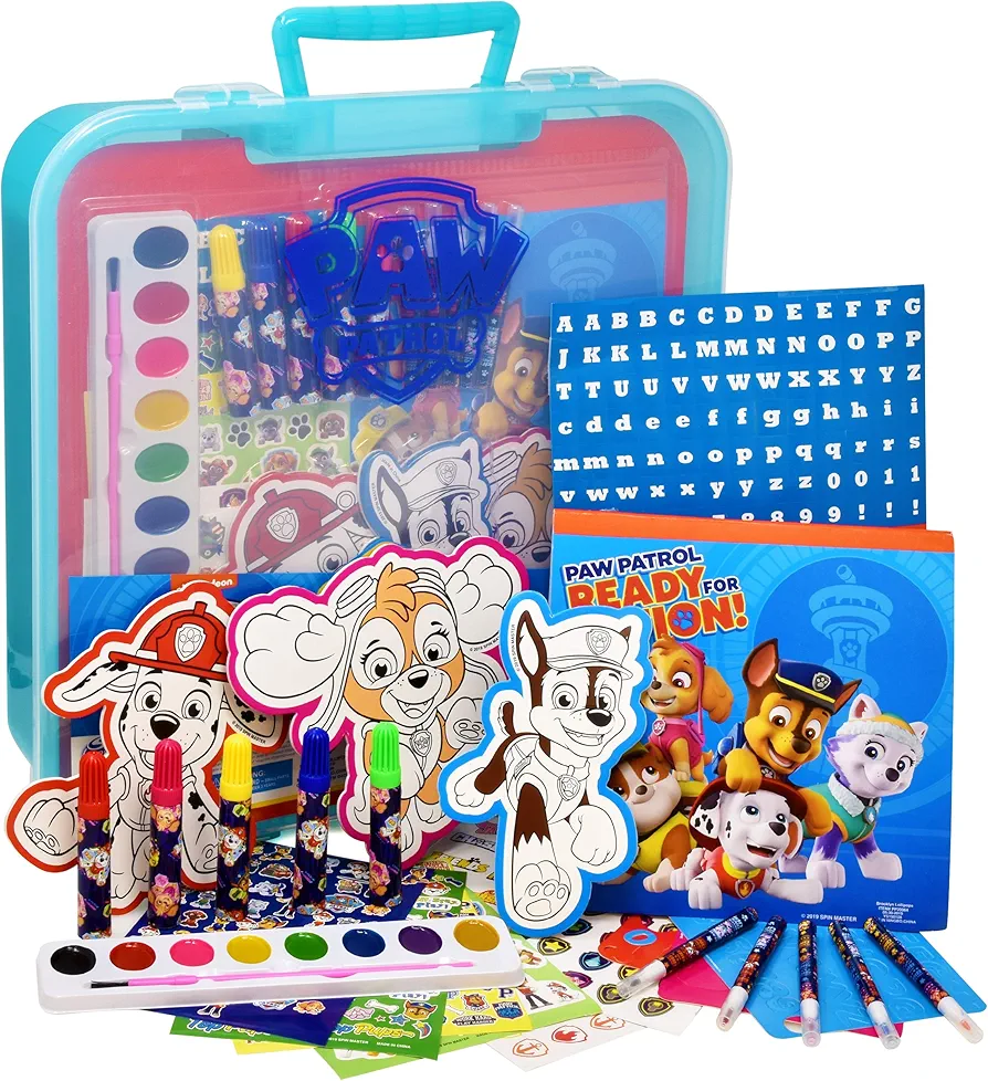 PAW Patrol Coloring and Activity Book Set, Color Mess Free Craft Art Kit for Kids, Includes Drawing Pad, Markers, Stickers