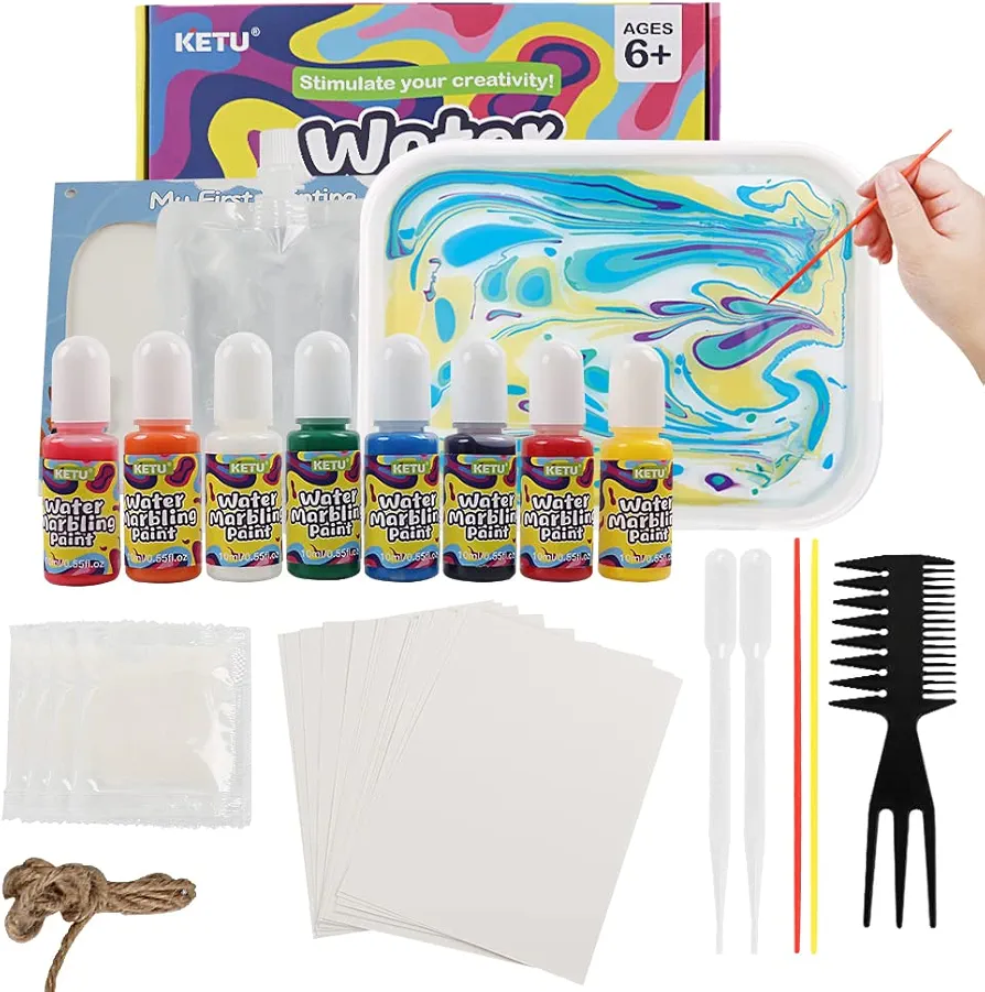 MystiCabin Marbling Paint Kit for Kids Water Art Paint Set