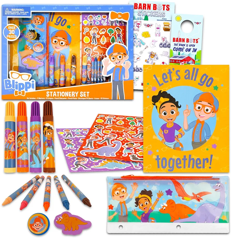 Blippi Activity Book - Blippi Coloring Books for Toddlers Bundle 30 Pc Includes Blippi Stickers, Blippi Markers, Blippi Sketchpad, and More | Blippi Toys