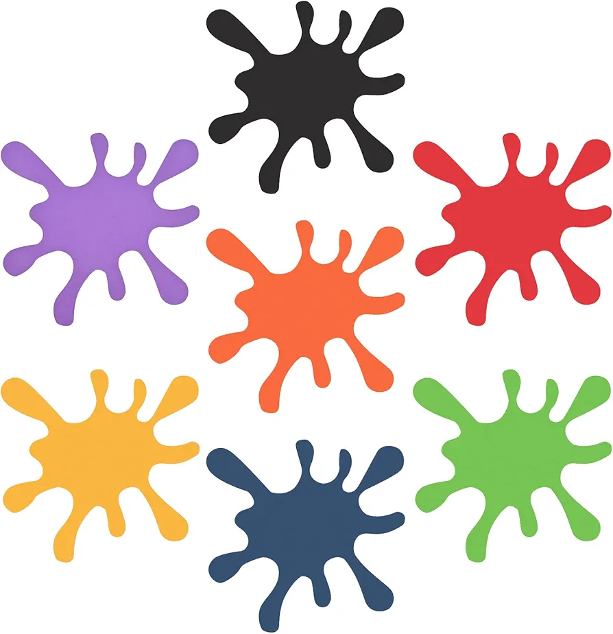 42 Pcs Paint Splatter Cutouts Colorful Art Painting Party Decorations Art Paint Splash Silhouette for Art Painting Theme Birthday Party Decoration School Bulletin Board Craft Home Wall Decor