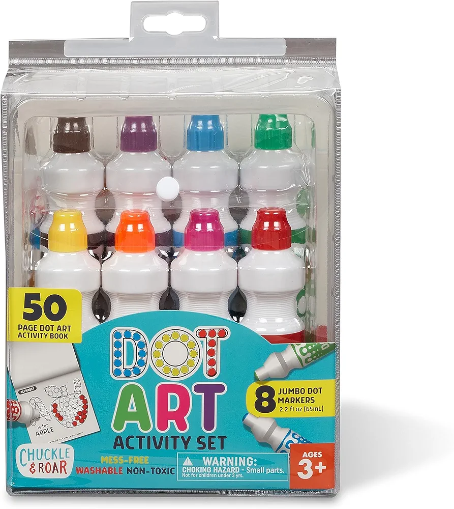 Chuckle & Roar - Dot Art Activity Kit - Mess free washable markers for preschoolers - Activity coloring book for kids ages 3 and up - Arts and crafts kit from Buffalo Games