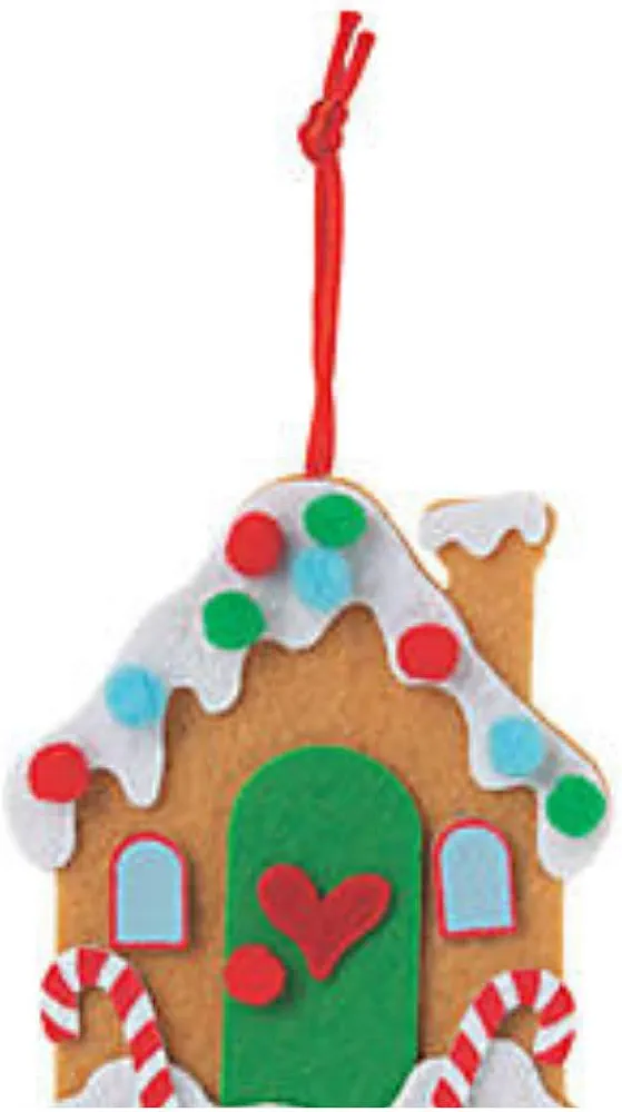 Gingerbread House Christmas Felt Ornament Kits-Makes 12-Crafts for Kids