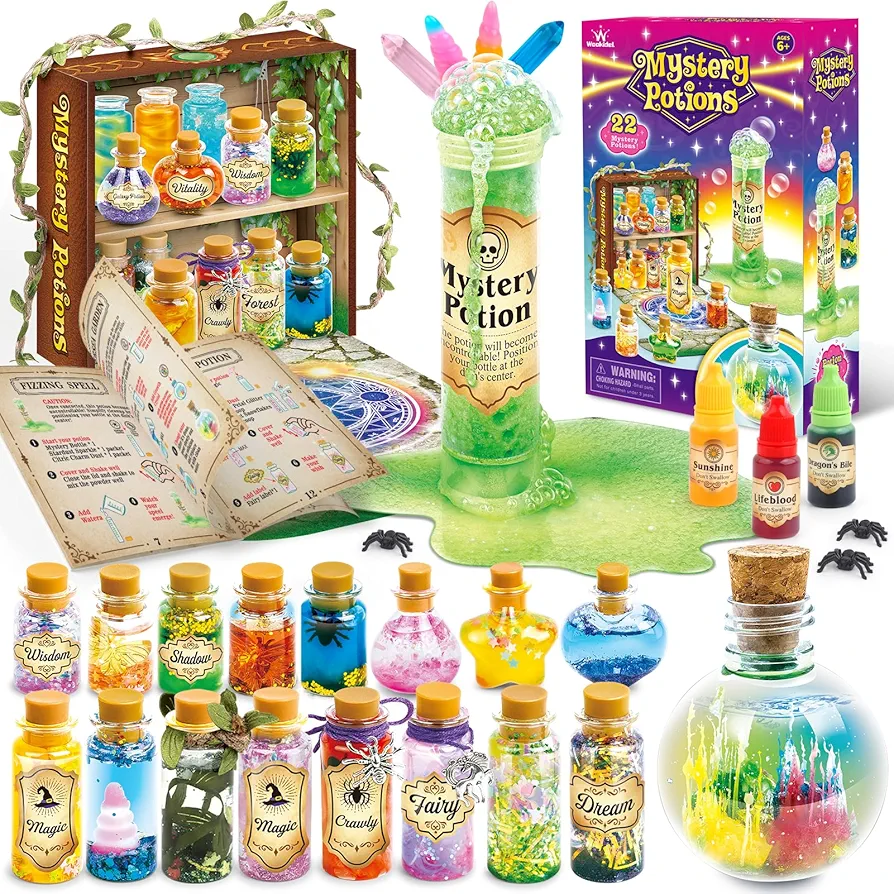 Fairy Magic Potions Kit for Kids with 22PCS Potion Bottles, Magic Potions Making Craft Kit - Gift for Halloween, Christmas, Birthday, Creative Art Craft Toys for Girls Boys 6 7 8 9 10 12 Year Old