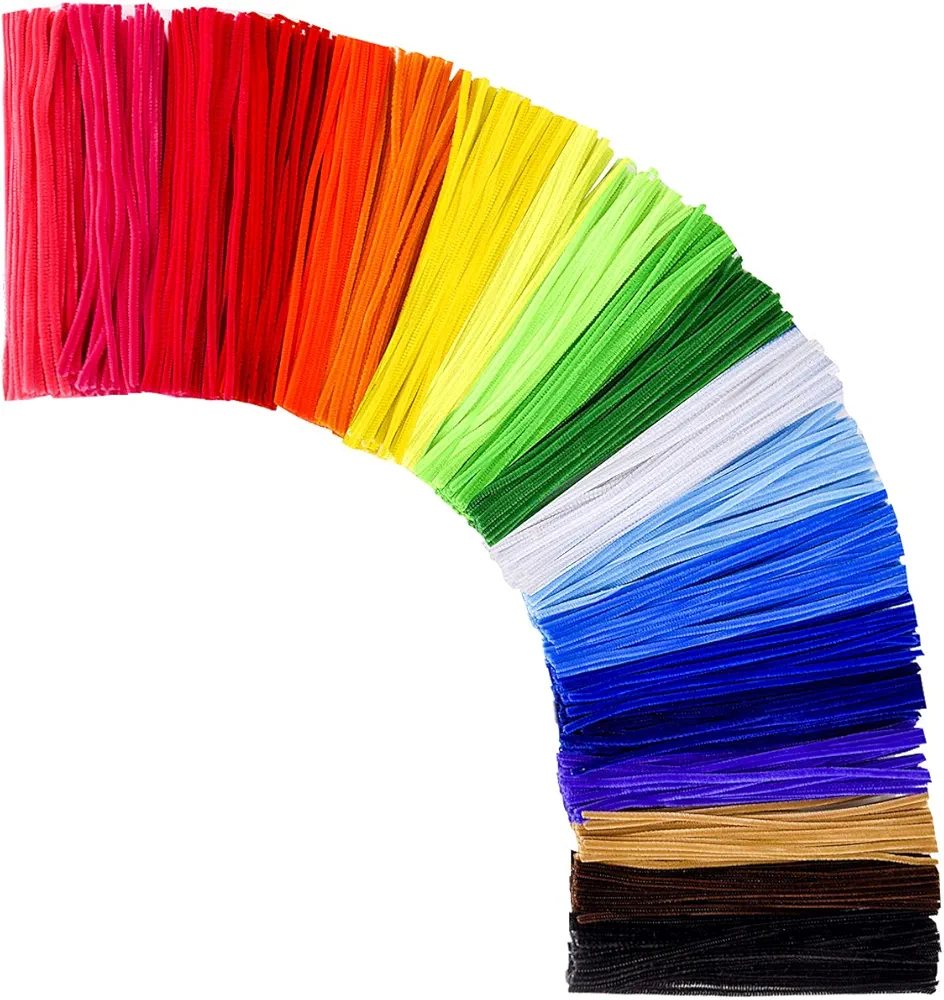 Pipe Cleaners,1000 pcs and 20 Assorted Colors 12 inch Chenille Stems for DIY Art Creative Crafts Decorations