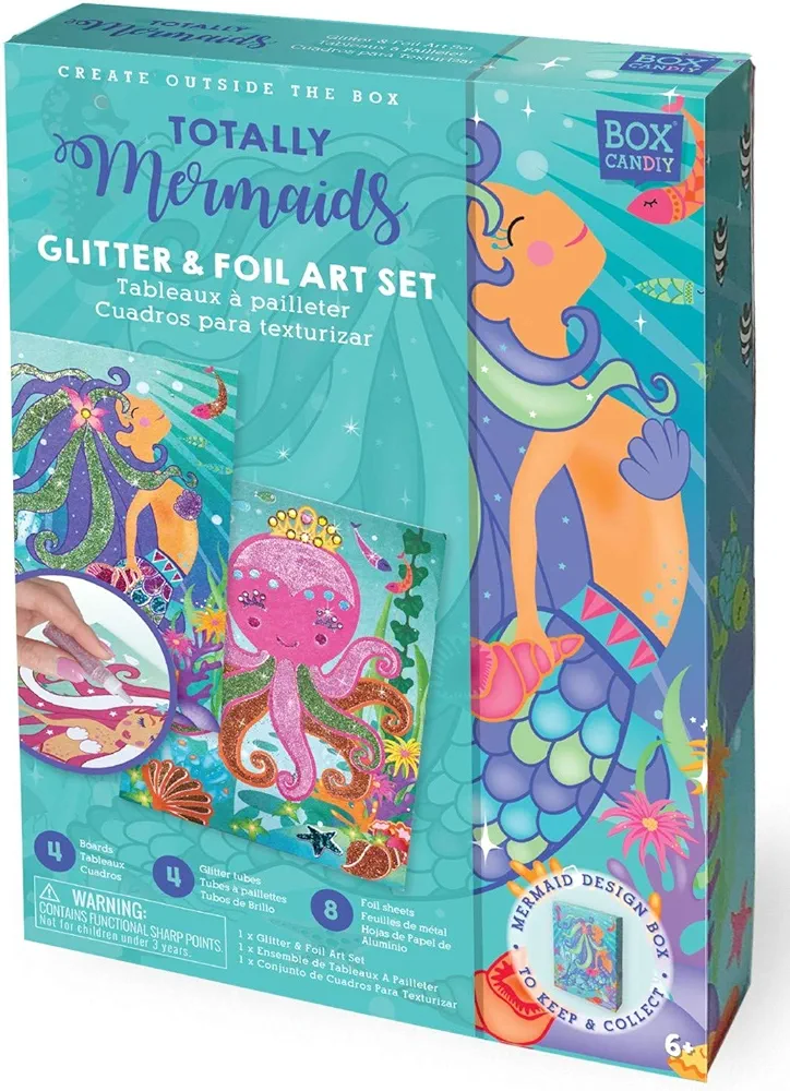 Totally Mermaids Glitter and Foil Art Set in Keepsake Box to Make and Display