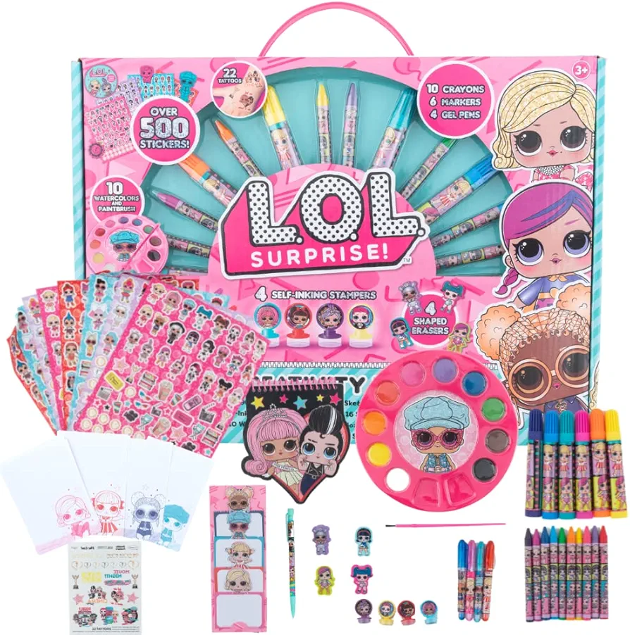 LOL Surprise Creativity Fun Kids Art Set for Coloring, Painting, and Crafts