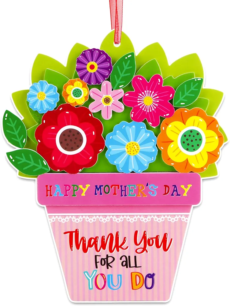 DISJOURNEY 12 Sets Mothers Day DIY Craft Kits for Kids DIY Flower Pot Handprint Arts Craft DIY Mothers Day Gifts Flower Crafts for Mothers Day DIY Gifts Family Classroom Activities Art Project