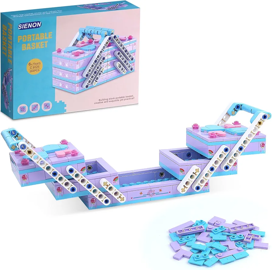 SIENON Dots Jewelry Box Building Toy，DIY Desk Tidy Organizer Storage Trays Arts and Crafts Set，Creative Activity Portable Basket Gift Idea for Kids Aged 6 Plus
