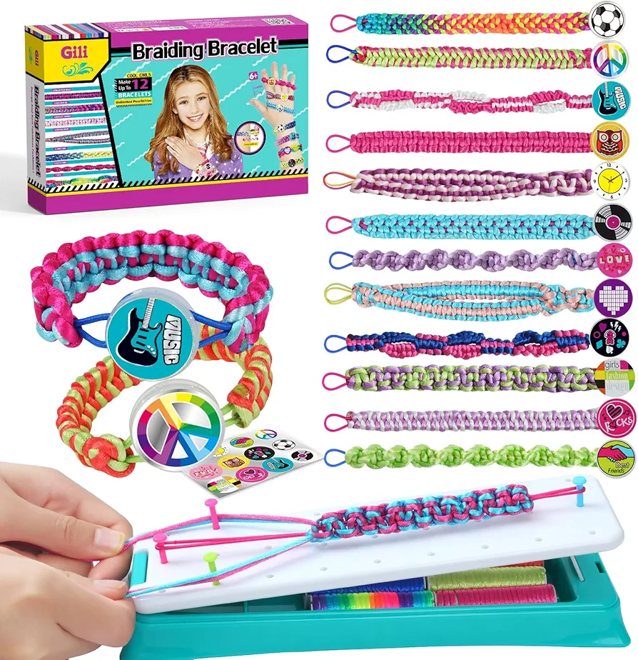 GILI Friendship Bracelet Making Kit for Girls, DIY Craft Kits Toys for 8-10 Years Old Jewelry Maker Kids. Favored Birthday Christmas Gifts for Ages 6-12yr. Party Supply and Travel Activities