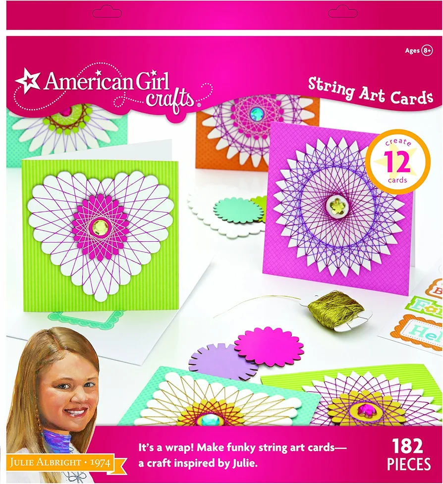 American Girl Crafts String Art Greeting Card Kit for Girls, 182pc.